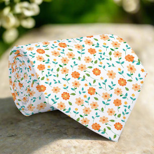 Plants Flowers Pattern Groom Wedding Tie