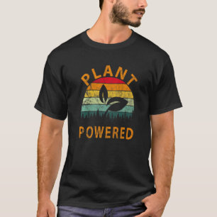 Plants Graphic Vegetarian Vegan Retro Plant Powere T-Shirt