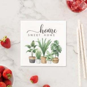 Plants Home Sweet Home Housewarming Party Napkin