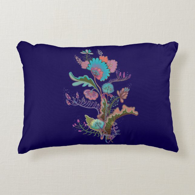 plants illustration Round Pillow (Front)