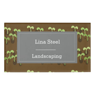 Plants in soil pattern  name tag