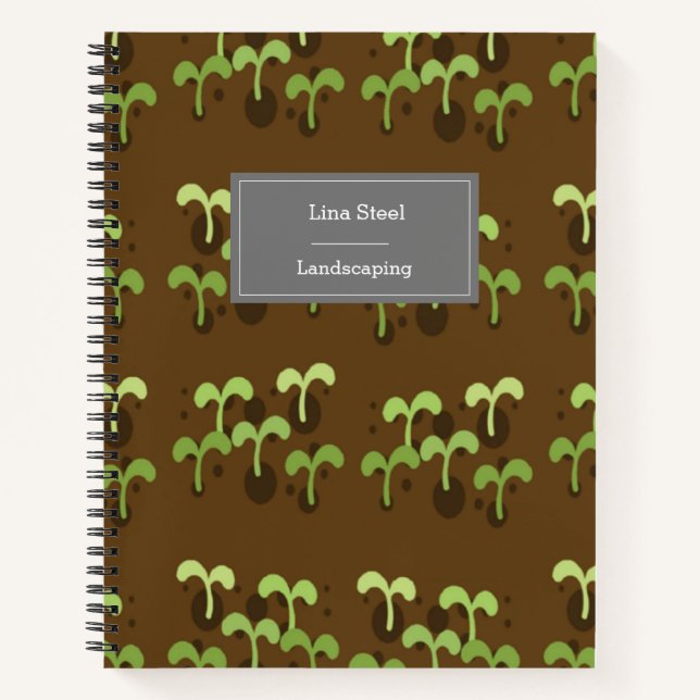 Plants in soil pattern  notebook (Front)