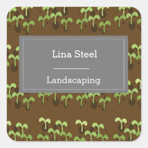 Plants in soil pattern square sticker