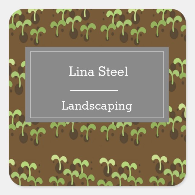 Plants in soil pattern  square sticker (Front)