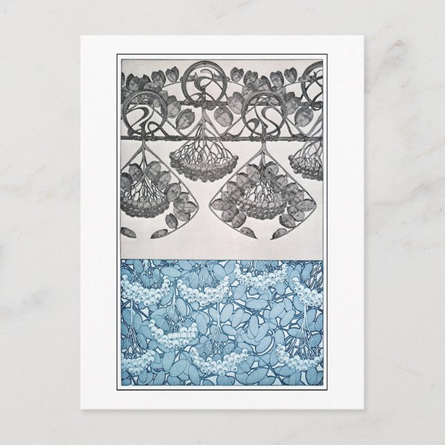 Plants of Art Nouveau Style, Mucha Postcard (Front)
