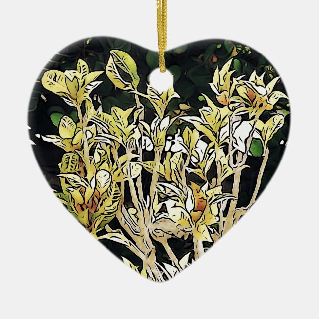 Plants of Cuba Ceramic Tree Decoration (Front)