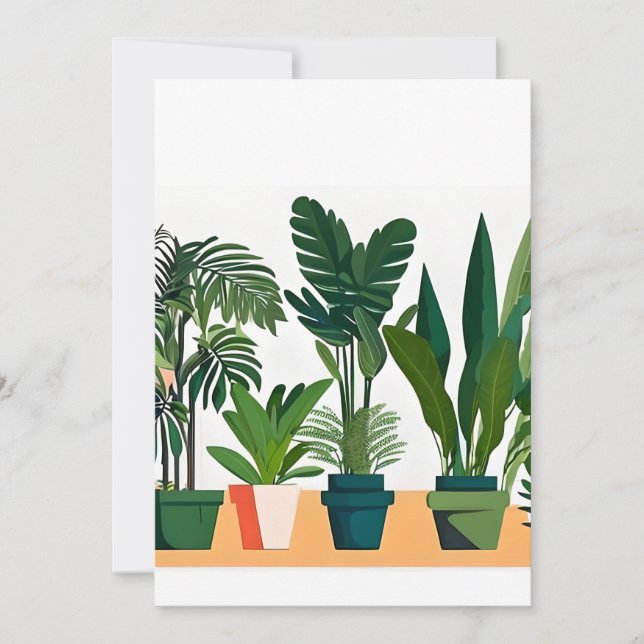 Plants on a shelf holiday card (Front)