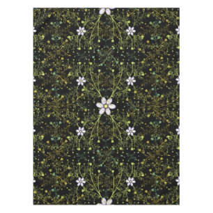 Plants pattern 10bx4 Black BG Tablecloth
