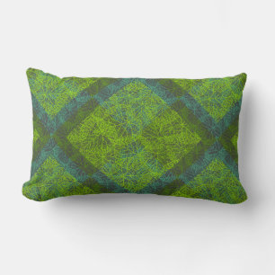 Plants pattern.12c DGrey BG Lumbar Cushion