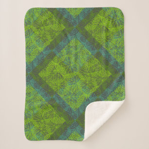Plants pattern.12c DGrey BG Sherpa Blanket