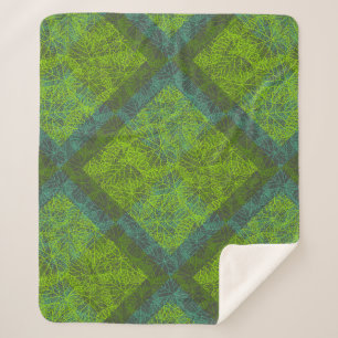 Plants pattern.12c DGrey BG Sherpa Blanket