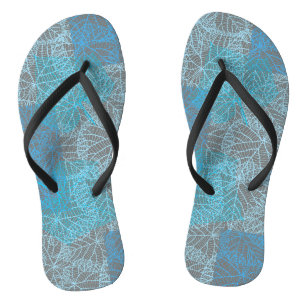 Plants pattern.13b DGrey BG Jandals