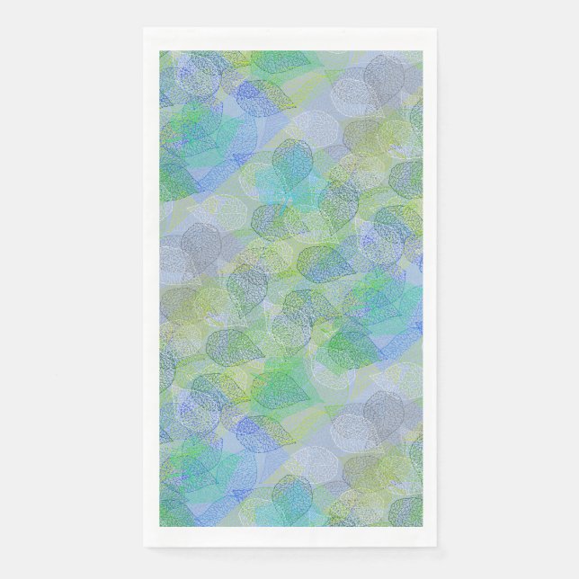 Plants pattern A02.b Leaves LBlue BG Napkin (Front)