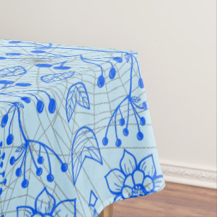 Plants pattern A08.b boho. lblue BG Tablecloth