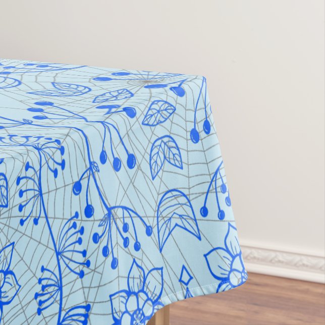 Plants pattern A08.b boho. lblue BG Tablecloth (In Situ)