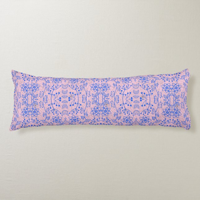Plants pattern A08.b boho. lpink BG Body Cushion (Front)