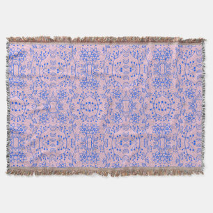 Plants pattern A08.b boho. lpink BG Throw Blanket