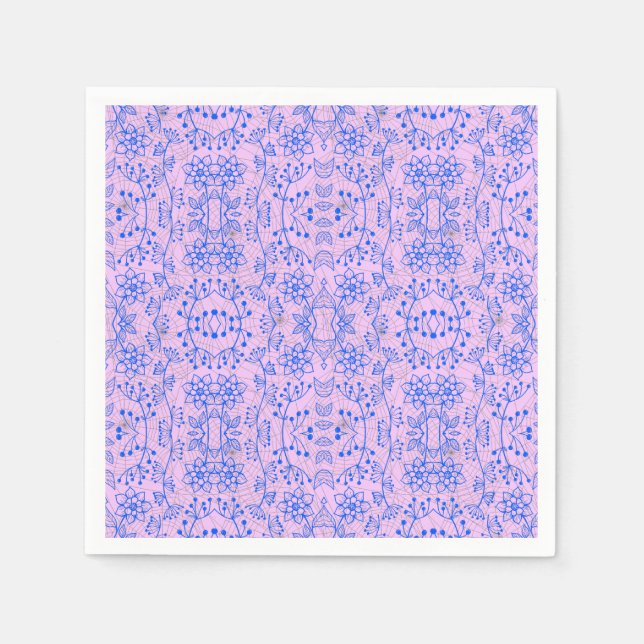 Plants pattern A08.b boho. lpurple BG Napkin (Front)