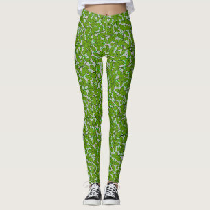 Plants pattern A09.b Grey BG Leggings