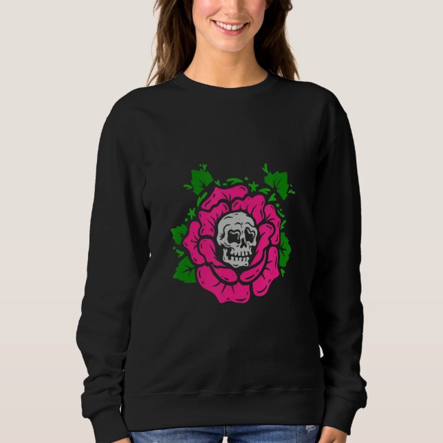 plants skeleton skull sweatshirt (Front)