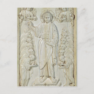 Plaque depicting Christ blessing the Apostles Postcard