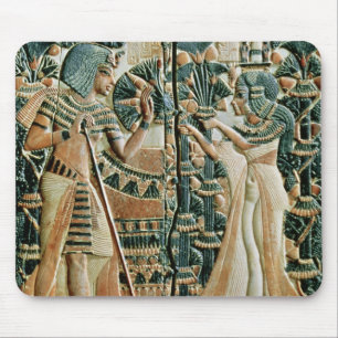 Plaque from the lid of coffer showing mouse pad