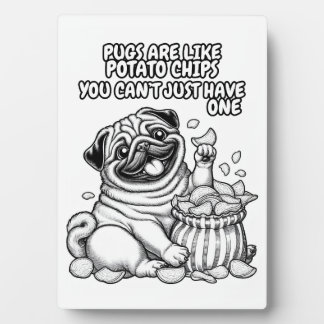 Plaque with Pug like potato chips