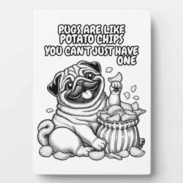 Plaque with Pug like potato chips (Front)