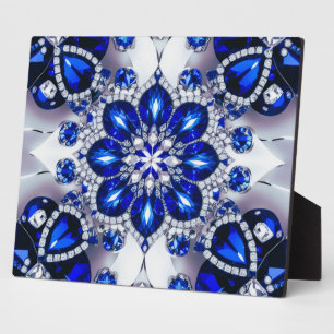 Plaque with White Blue Colours Modern Design