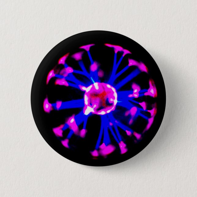 Plasma ball 6 cm round badge (Front)