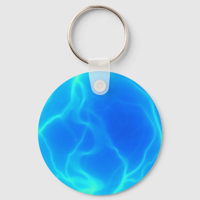 Plasma Ball Aqua Blue Photo Key Ring (Front)