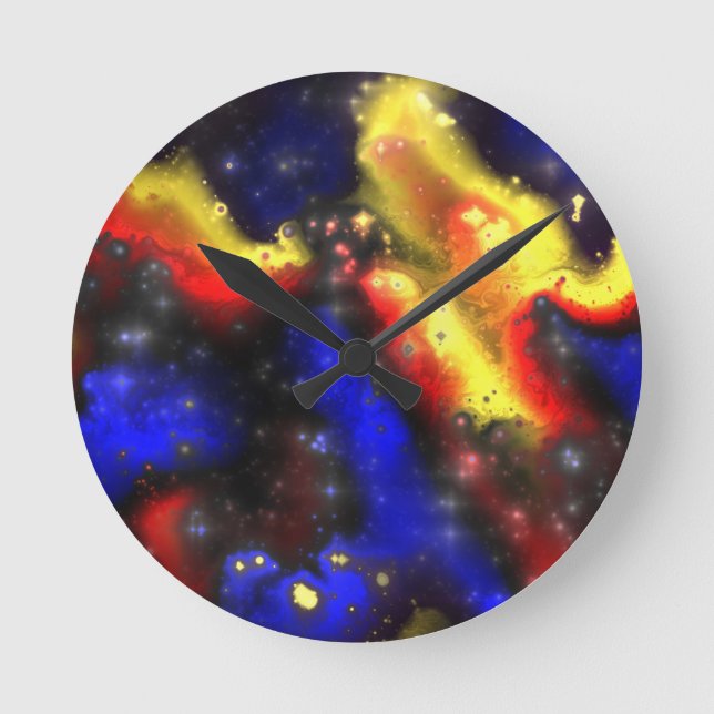 plasma fractal pattern round clock (Front)