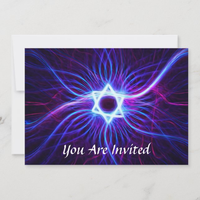 Plasma Magen Bar/Bat Mitzvah Invitation (Front)
