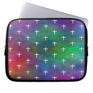 Plasma with White Cross Polka Dots Laptop Sleeve