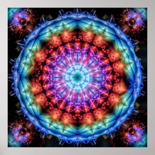 Plasmagoria - Psychdelic Tie Dye Mandala Poster (Front)