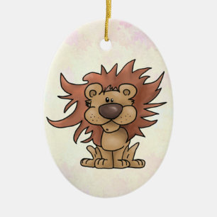 plaster lion ceramic tree decoration