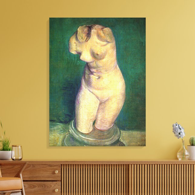 Plaster Statuette Female Torso by Vincent van Gogh Canvas Print (Insitu(LivingRoom))