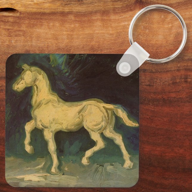 Plaster Statuette of a Horse by Vincent van Gogh Key Ring (Back)