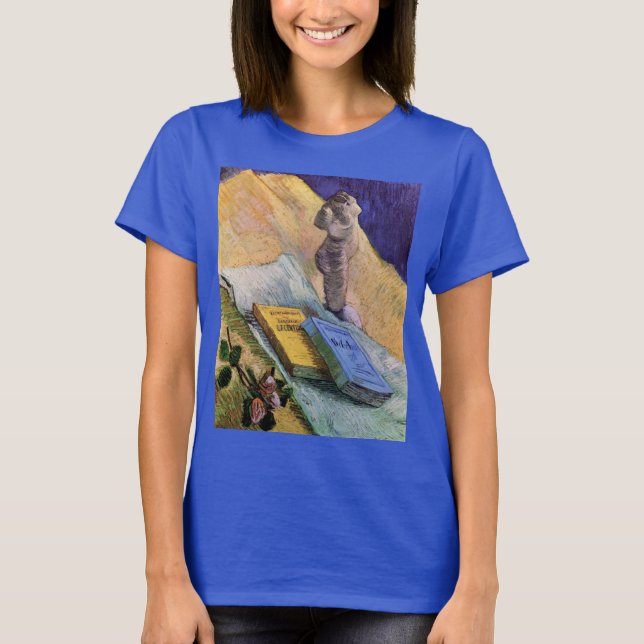 Plaster Statuette Rose and Novels Vincent van Gogh T-Shirt (Front)