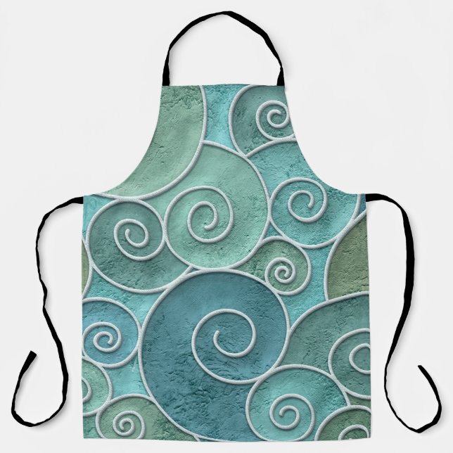Plaster wall seamless texture with swirls pattern, apron (Front)