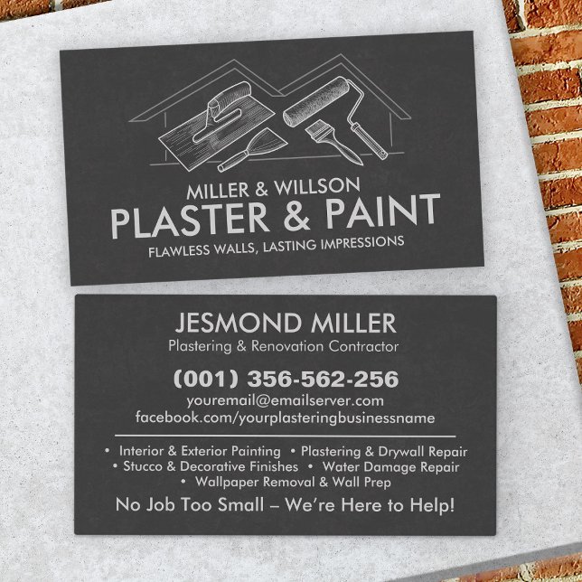 Plastering and Painting Services  Business Card (Creator Uploaded)