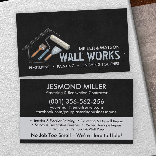 Plastering and Painting Services  Business Card (Creator Uploaded)