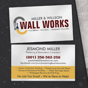 Plastering and Painting Services  Business Card