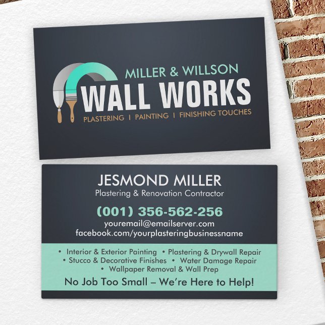Plastering and Painting Services  Business Card (Creator Uploaded)