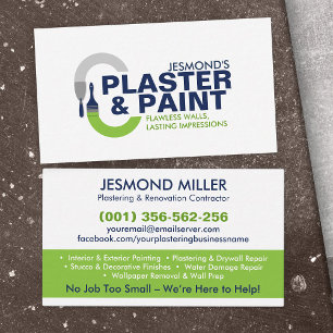 Plastering and Painting Services  Business Card