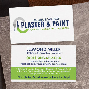 Plastering and Painting Services  Business Card