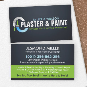 Plastering and Painting Services  Business Card