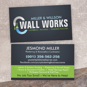 Plastering and Painting Services Business Card