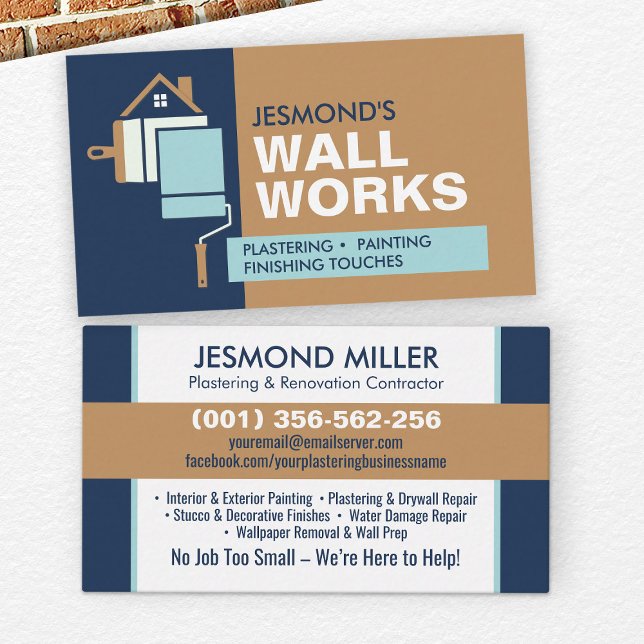 Plastering and Painting Services  Business Card (Creator Uploaded)