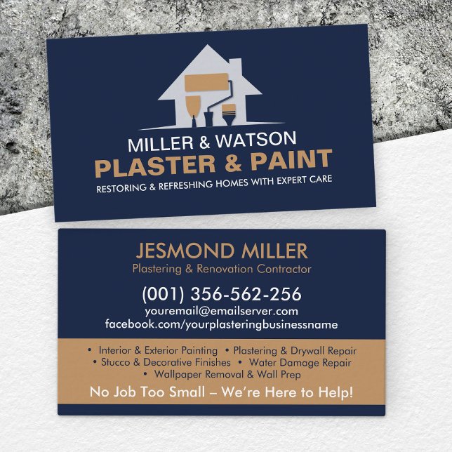 Plastering and Painting Services  Business Card (Creator Uploaded)